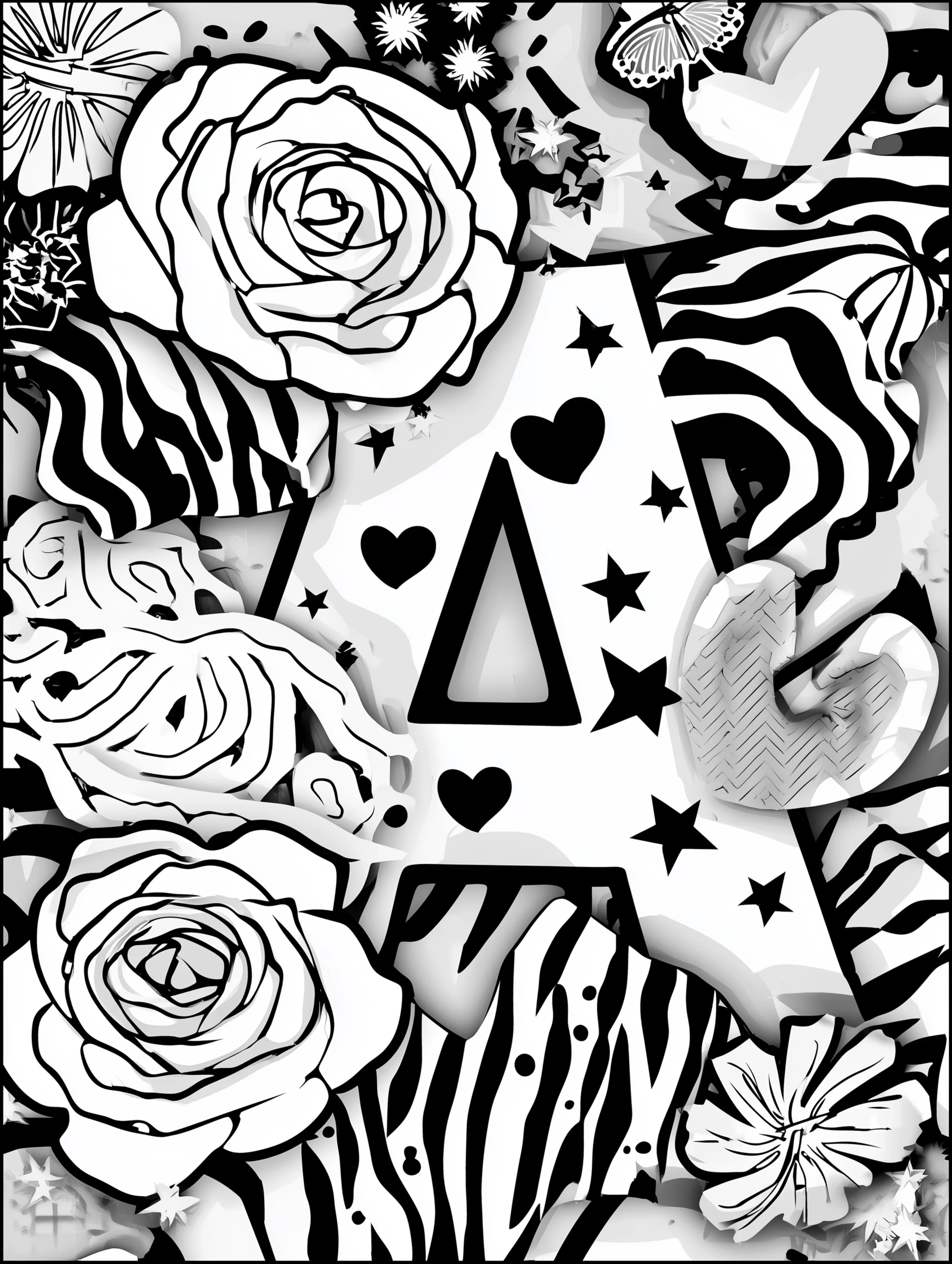 Free printable letter coloring page for adults featuring the letter A